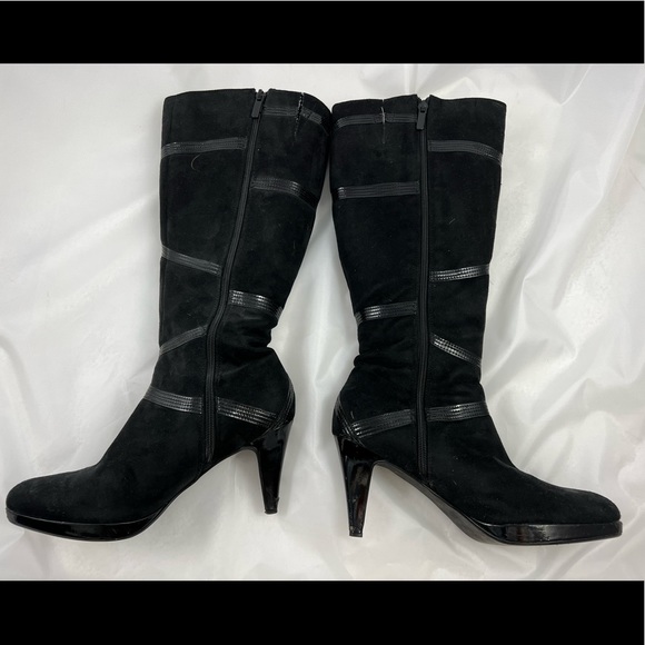 Black Suede high heel boots size 9 - Picture 2 of 6